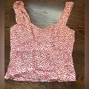 Reformation Red and White Patterned Top